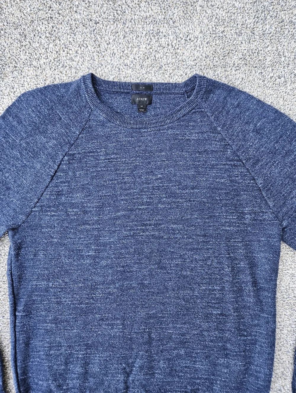 J. Crew Men’s Crewneck Sweater Navy Blue Long Sleeve Shirt Size Medium